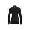 Under Armour Logo High Neck Sports Printed Long Sleeve Raglan T-Shirt Women Tops Black 1368702-001