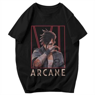 Men T Shirt Arcane Season 2 Vi Gifts Y2K Graphic Tees Unisex Clothes T Shirts