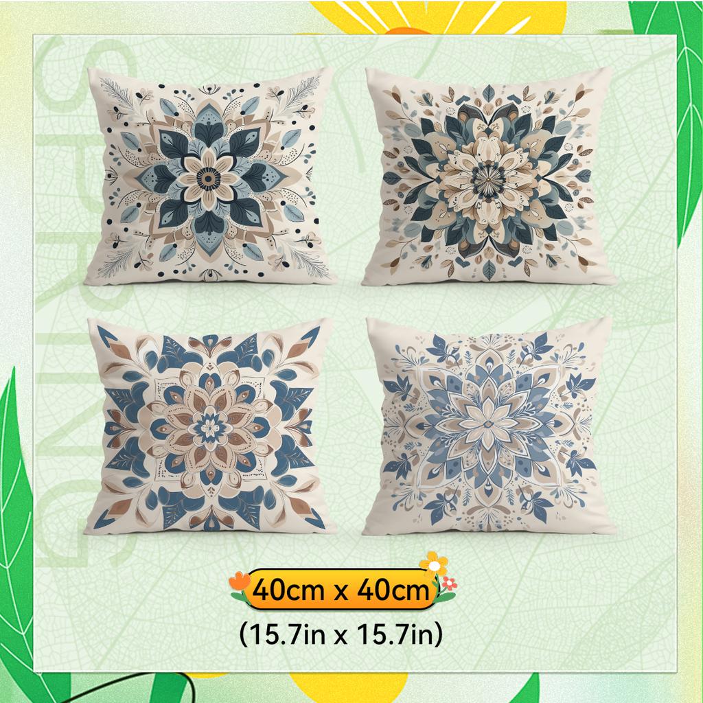 Beige Bohemian Flowers Cushion Covers Pillowcase Home Decor Bedroom Sofa Cushion Cover Living Room Car Home Decor