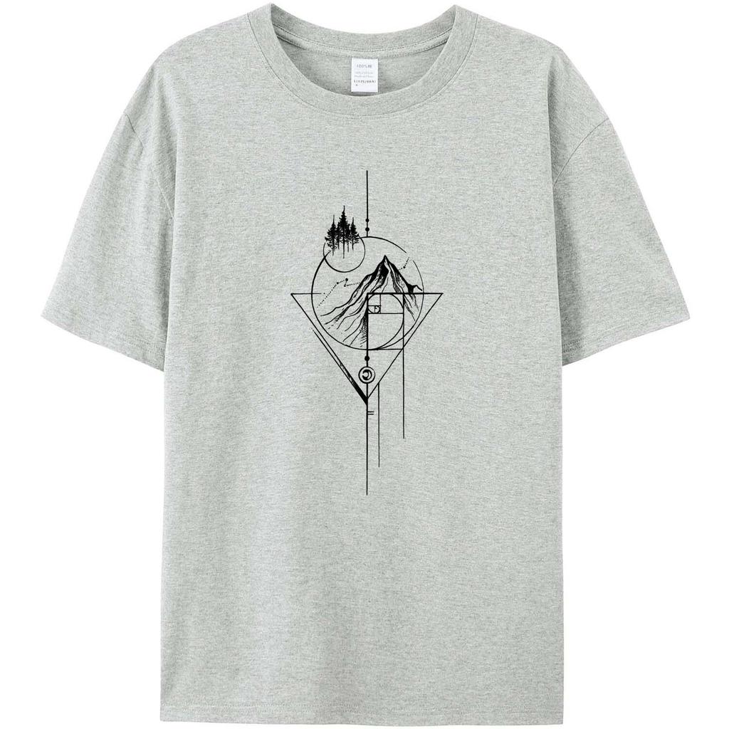 Neues Bestseller Herren Weißes Fibonacci Kurzarm Bedrucktes Freizeit T-Shirt Lustige Grafik Outdoor Natur T-Shirts Sommer