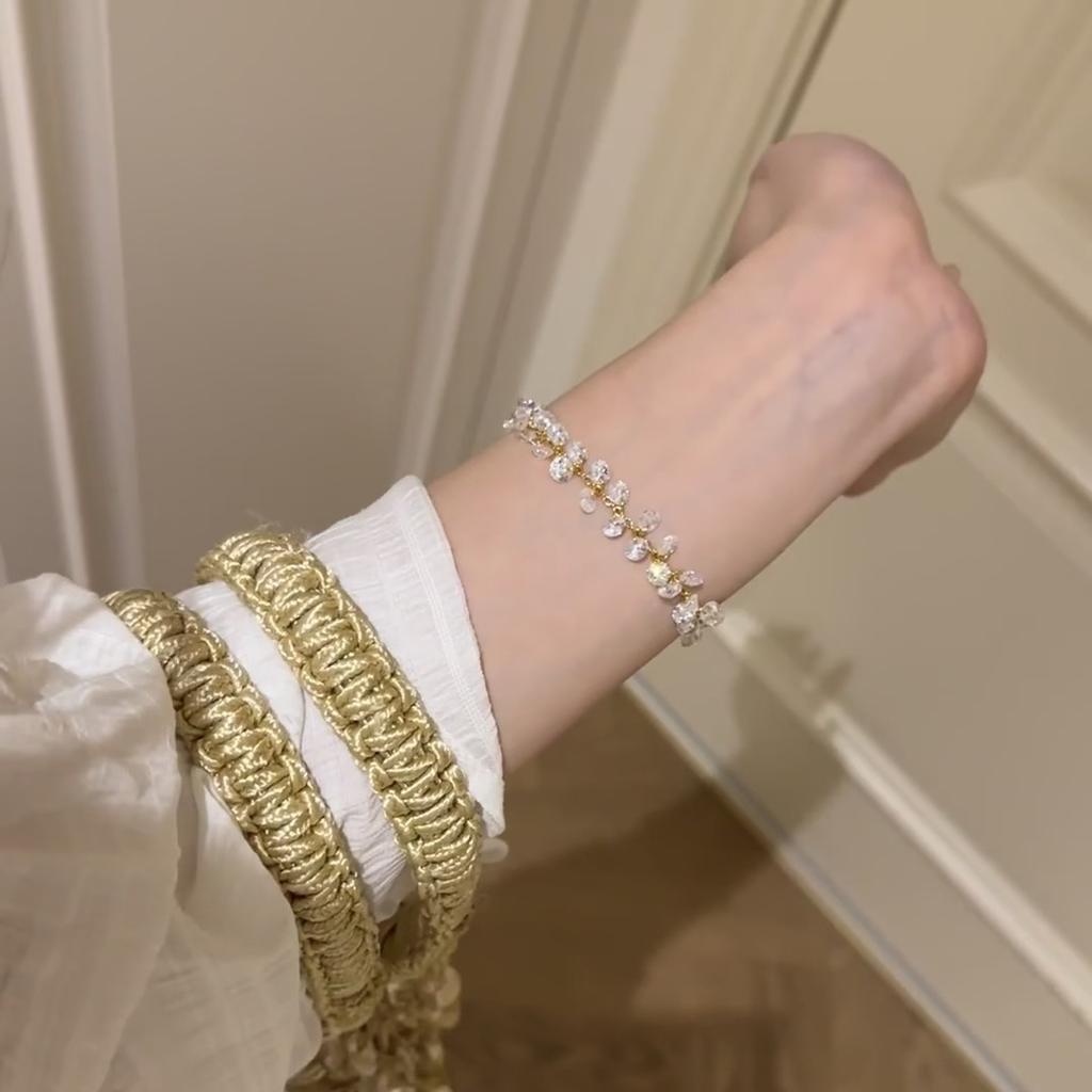 New Fashion Shiny Aaa Cubic Zirconia Adjustable Bracelets For Women Dainty Charms Wedding Engagement Party Trendy Jewelry