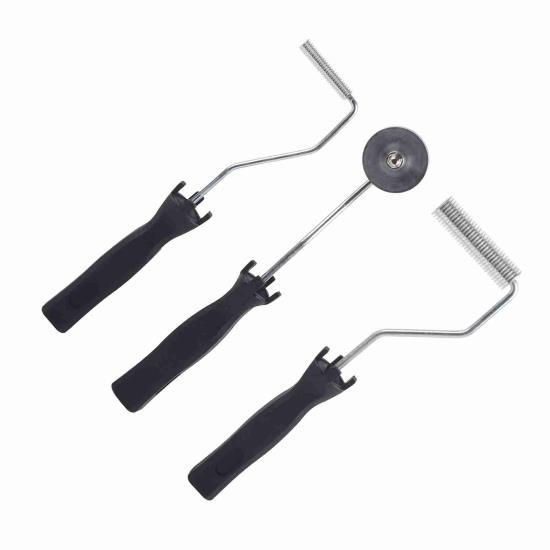 Aluminum Alloy Fiberglass Bubble Laminating Roller ABS Handle for GRP FRP Resin Work (3pcs/set)