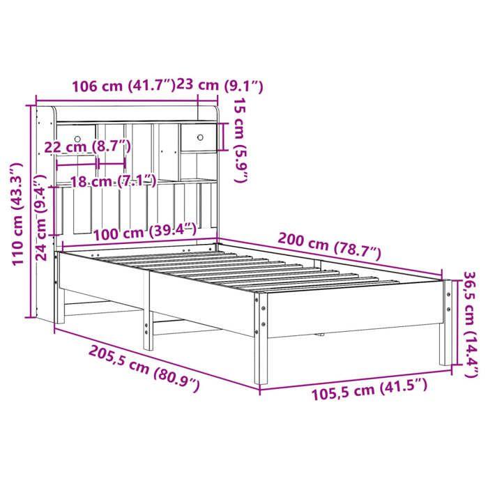 VidaXL Bunk Bed Without Mattress 100x200 Cm Solid Pine Wood 3322915