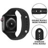Compatible Silicone Watch Strap for Apple Watch S11 - All Series, Universal Double-Section Snap Button.