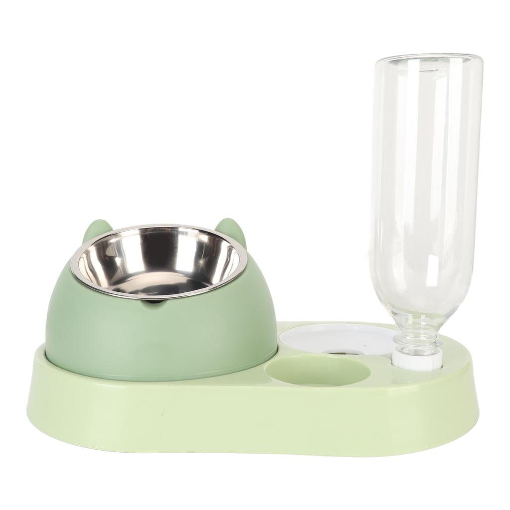 Raised Stand Dish Bowls Siphon Principle 4 In 1 Stainless Steel Detachable Prevent Upset Pet Food Feeder for Cats Dogs