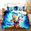 Set Biancheria da Letto 3D Dragon Ball Super Goku 3 Pezzi Super Saiyan 4 VS Capelli Blu Copripiumino Federa Set Biancheria da Letto Anime Singolo Matrimoniale