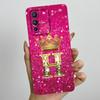 Soft Square Liquid Silicone Case for Vivo V23 5G V2130 Luxury Crown Letter Camera Protection Couple Cover Ultrathin Phone Funda