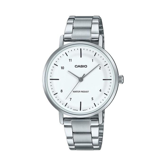 Casio LTP-VT03D-7B Women s Quartz Analog Watch, White Metal Band