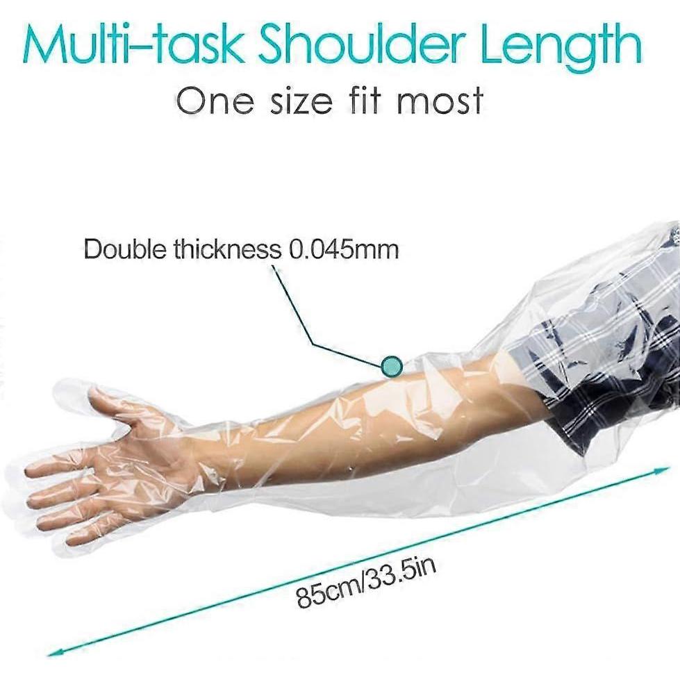 50 Pack Waterproof Arm Cast Cover for Showering Long Arm Cast Protector Gloves