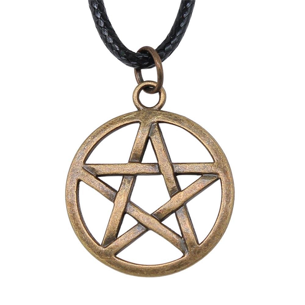 Star Pendant Necklace Vintage Minimalist Moon Sun Charms Cosmic Jewelry With 45cm Leather Chain