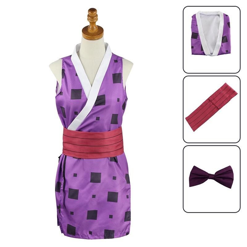 

Костюм для косплея на Хэллоуин Demon Ghost Slayer Slayer Uzui Tengen Hinatsuru с поясом XXL фиолетовый