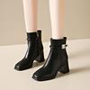 Fashion 2024 Hot Sale Shoes Female Side Zipper Women's Boots Fashion Metal Decoration Office and Career New Pointed Toe Ankle Boots