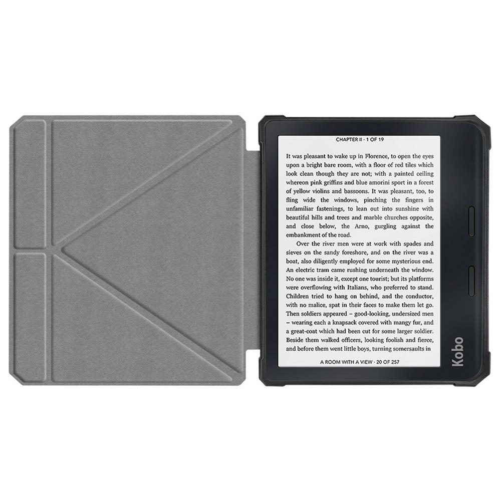 

For Kobo Libra 2 N418 Case Soft TPU+PU Leather Tablet Cover with Origami Stand Blue
