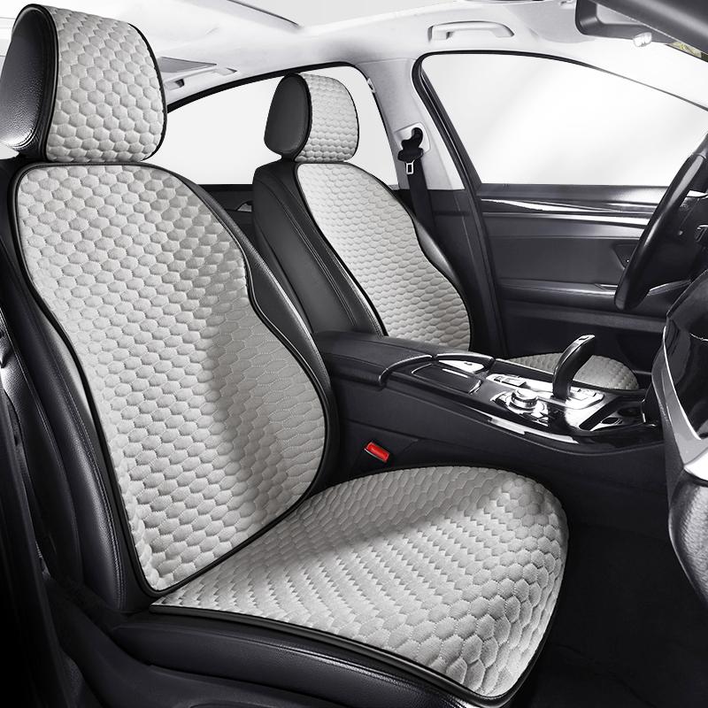 Breathable Linen Fabric Car Front Seat Cushion – Premium Fiber Material, Comfortable & Durable, All-Season Use, Fits Most Cars