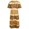 Mode Damen Übergröße 1XL-8XL Freizeitkleid Kurzarmkleid Batik Leopard Kurzarm V-Ausschnitt Leicht dehnbares Kleid