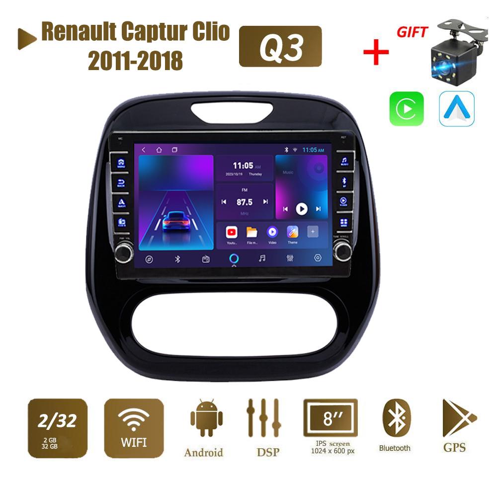 icreative Für Renault Captur Clio 2011-2018 Mit Knopf Knopf Android Auto Radio Multimedia Player Navigation Stereo GPS 2 Din carplay 2 + 32GB