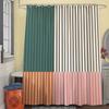 Abstract Linen Shower Curtain Sets Color Block Line Minimalism Bathroom Curtain Art Bath Curtain Waterproof and Linen Fabric for