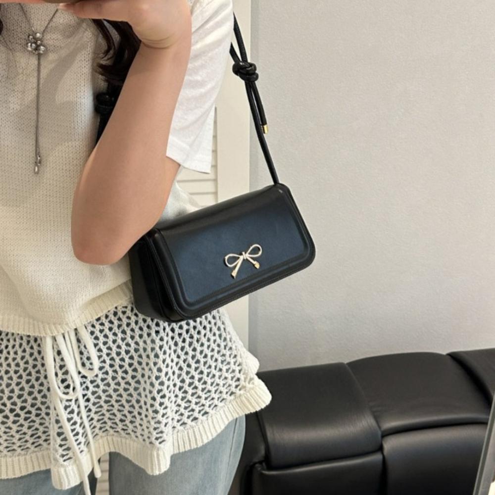 Korean Bowknot Shoulder Bag Solid Color Underarm Bag High Quality Bow Crossbody Bag  Ladies