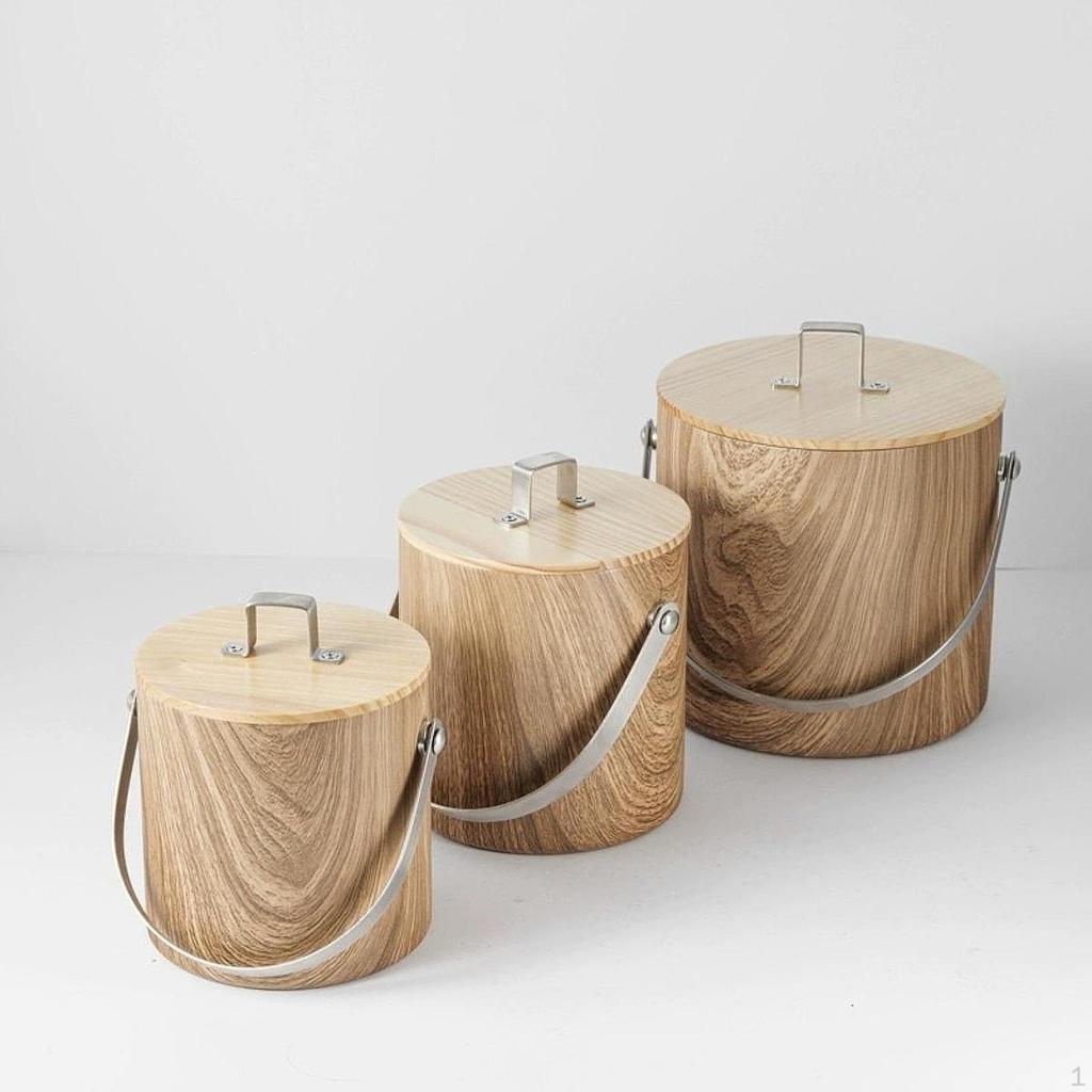 Secchiello per Ghiaccio Birra con Coperchio e Pinza Multiuso Vasca in Metallo per Bevande Raffreddamento Bevande per