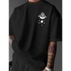 European Size Sun, And Stars, Planets of The Sun "Balance" Pattern Men'S T-Shirt, Streetwear, Casual Style, Loose Drop Shoulder Fit, Plus Size