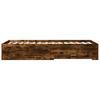 Bed Frame with Drawers Smoked Oak Finish 100x200 cm Engineered Wood