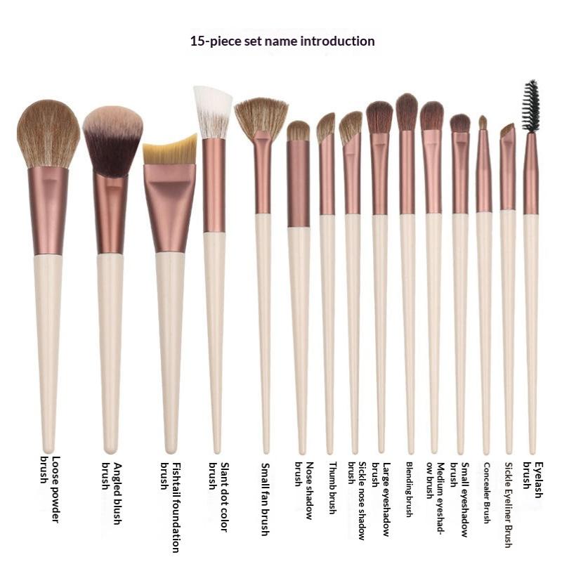 12/15Pcs Makeup Brush Set Foundation Concealer Powder Eyeshadow Blush Brush Women Cosmetic Soft Beauty Tool For Face