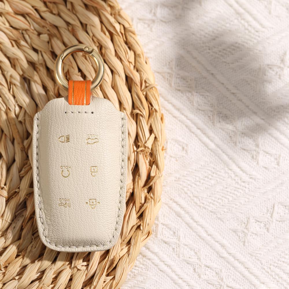 6 8 Bottons Leather Car Key Case Fob Cover For Hyundai Genesis G70 G80 G90 Gv70 Gv80 Eq900 Dh Bh G60 Accessorie