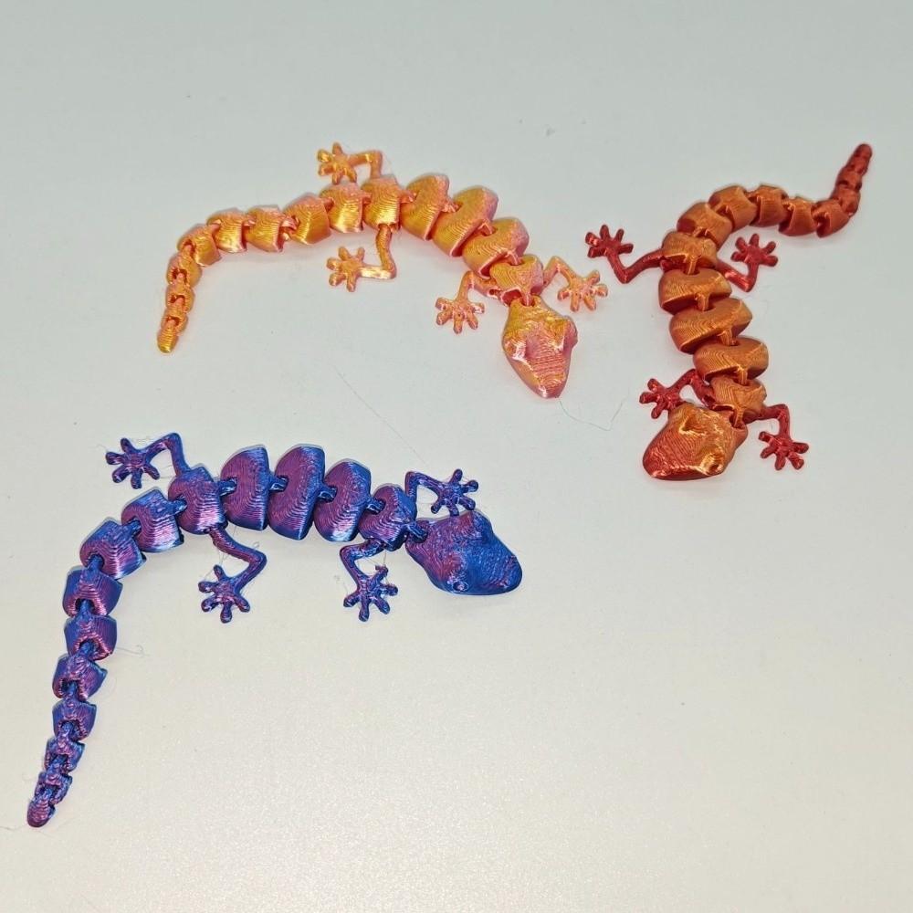 20pcs New 3D Printed Lizards Ornaments Random Color PLA Realistic Reptile Decor 10cm Movable Joints Reptile Model Home Decor