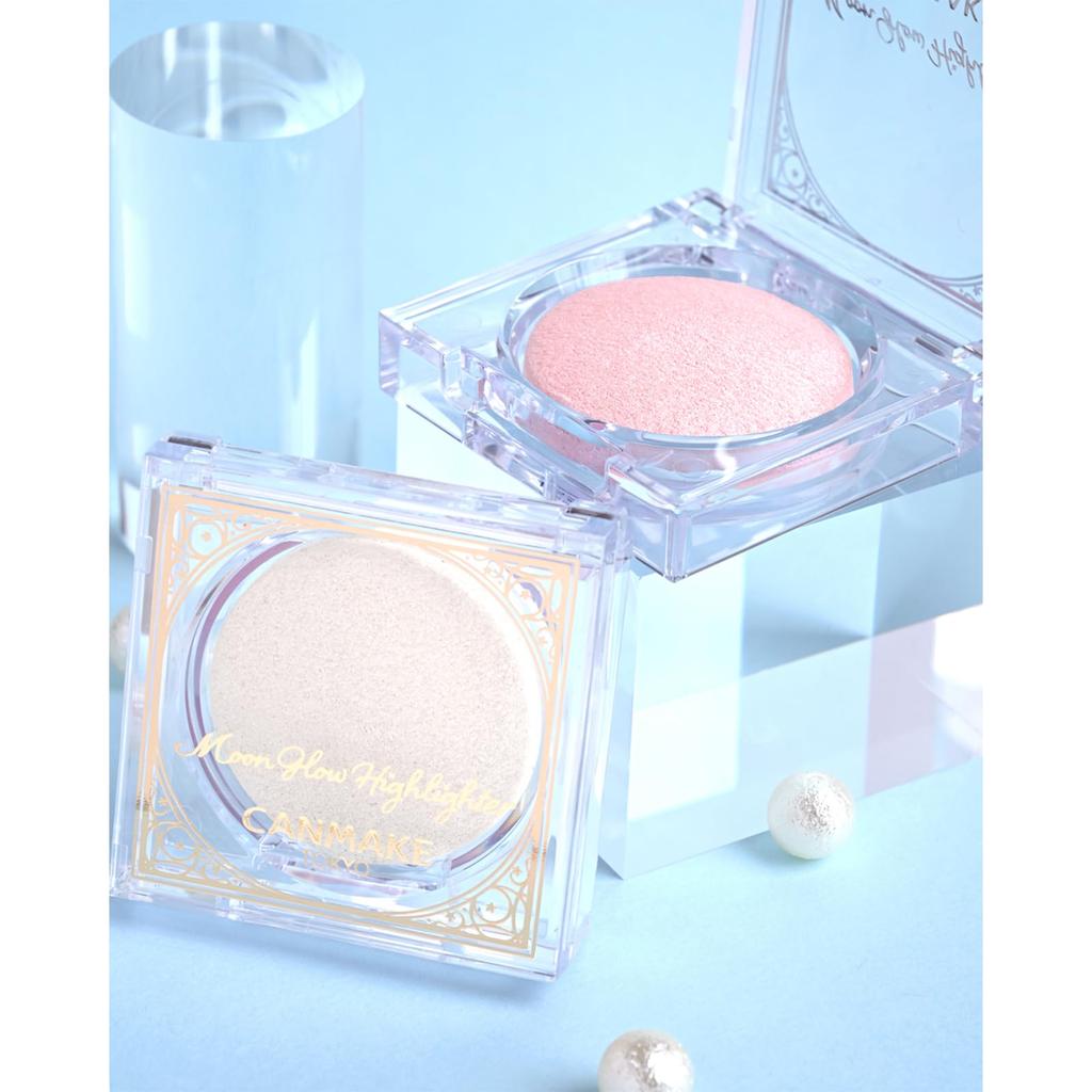 Canmake Moonglow Highlighter 01 Moonglow White Highlighter Baked Formula Elegant Shine White Beige 3.7g