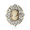 Fashion Retro Alloy Rhinestone Beauty Head Brooch Creative Versatile Women'S Clothing Corsage Jewelry Pin