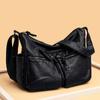 Luxury Solid Color Soft Leather Shoulder Bags for Women Designer Large Capacity Women's Fashion Feminine Crossbody
