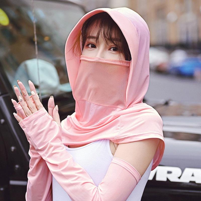 New Spring and Summer Hat Female Breathable Sunscreen Sun Hat Cap Cap Riding Outdoor Folding Mesh Ba