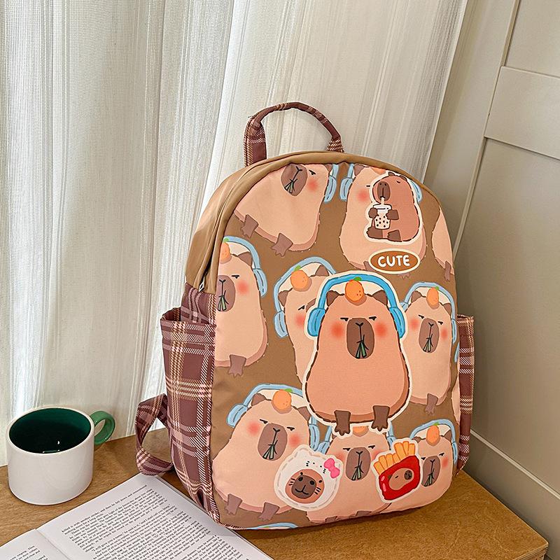 Cute Printed Backpack Women's 2025 Summer New Large-capacity Girl Travel Bag Junior High School Student Backpack