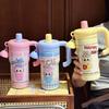 Cartoon Handle Straw Cup Stainless Steel Vacuum Thermos Cup Household Water Cup Office Desktop Cup Gift Cup