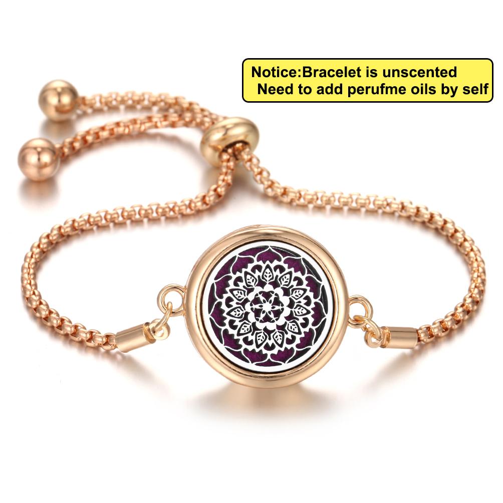New Aromatherapy Diffuser Bracelet Essential Oil Diffuser Bracelet Alloy Stainless Steel Perfume Aroma Locket Bracelet for Women