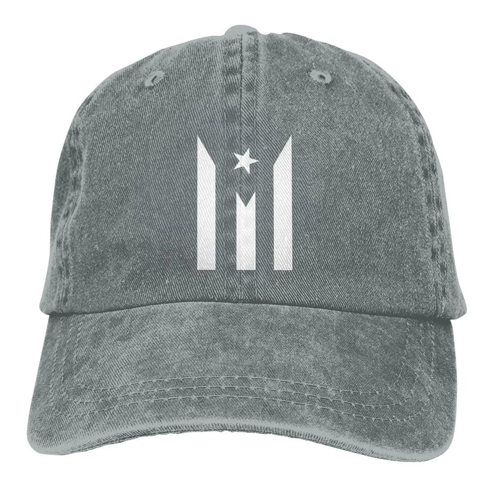 Män Kvinnor Puerto Rico Resiste Boricua Flagga Reser Sig Denimtyg Baseballkeps Justerbar Truckerkeps Svart Snapbackkeps