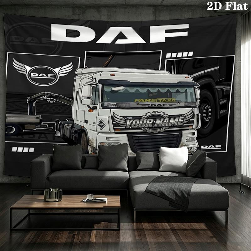 Daf Team Custom Name Wall Tapestry Aesthetic Wall Hanging Printed Fabric Blanket Decorative Tapestries For Bedroom Living Room Home Decor