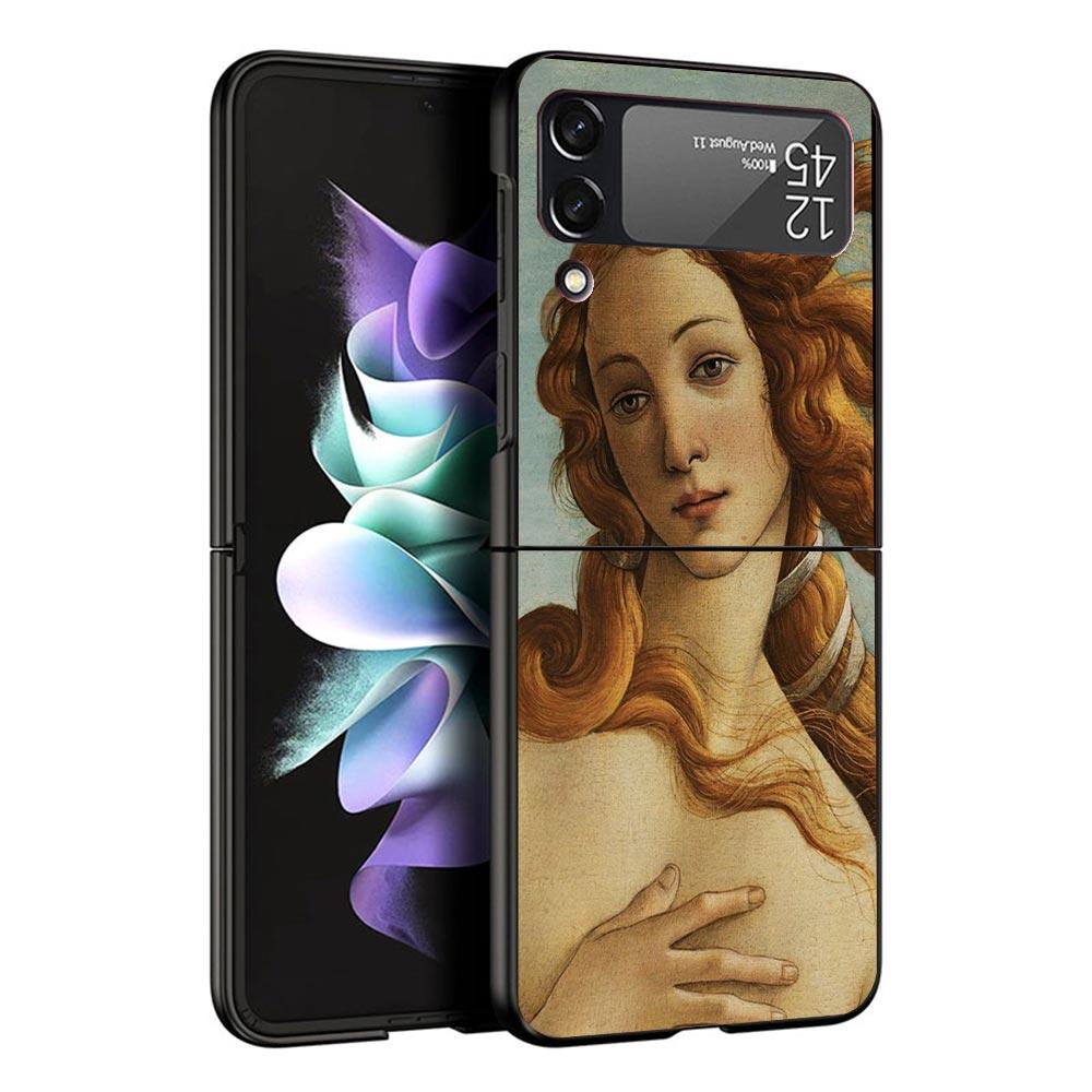 

Paint Art Renaissance Phone Case For Samsung Z Flip 6 5 4 3 Galaxy ZFlip6 5G Flip5 Flip4 Black Hard Camera Protective Cover Galaxy ZFlip