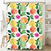 Brightly Colored Citrus Fruit Shower Curtain Set For Bathroom Decor Orange Slice Design Pattern Print Waterproof Fabric 72 Inche