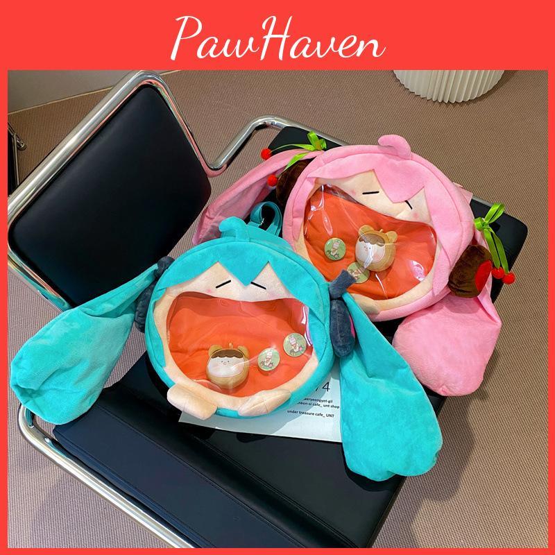 Hatsune Miku Soft Plush Transparent Backpack With Lightweight Girl Backpack