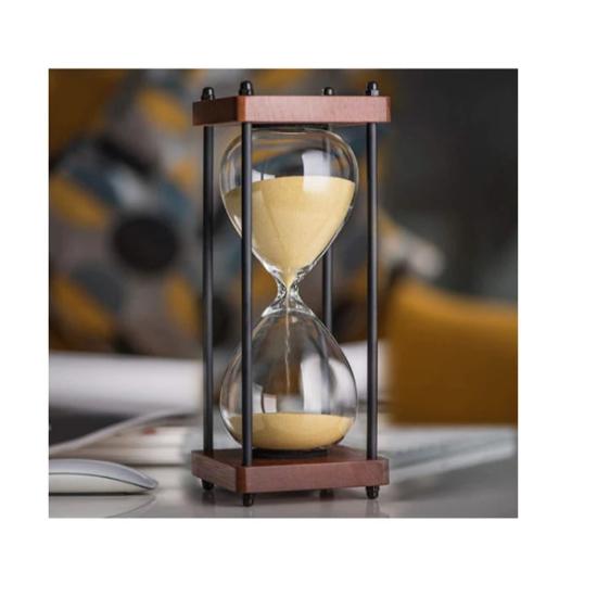 

Antique Sandglass | Large Hourglass Timer 30 Minute, Decorative Vintage Wooden Sandglass, Black,Blue,Pink,Yellow