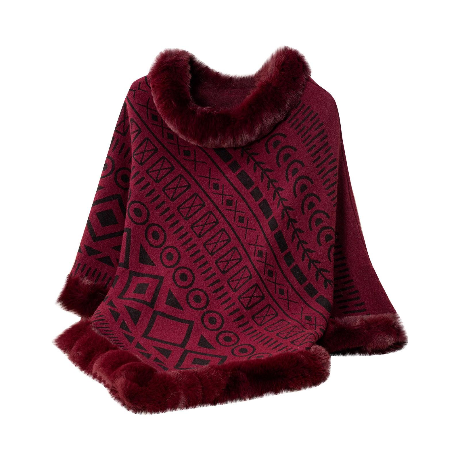 

Женский модный воротник, комплект с цветным леопардовым принтом, вязаная накидка, свободный свитер, шаль One Size винный