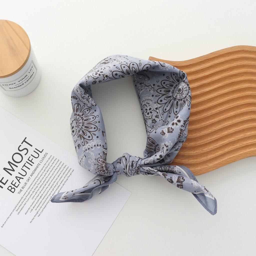 Pure Cotton Hand Towel Floral Bag Korean Style Retro Small Square Scarf Headscarf Women's Summer Good Match Scarf Outer Wear