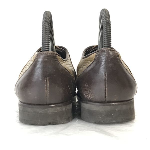 LANCEL Leather Oxford Shoes [24.0 / Brown / Woven Saddle Design] Business Dress(USED)