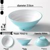 Two-Color Thickened Melamine Noodle Bowl - Large, Threaded Design for Restaurants, Perfect for Noodle Soup, Ramen, and Snail Rice Noodles