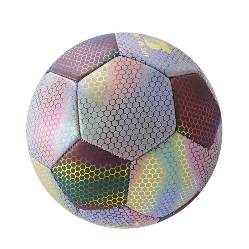 Outdoor Sports Reflective Football Indoor and Outdoor Training Balls Luminously Colorful Soccer Balls for Adult Training