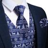 Weihnachten Blau Männer Weste Set Herbst Neue Slim Fit Weste Fliege Set Herren Weihnachten Party Urlaub Prom Smoking Westen