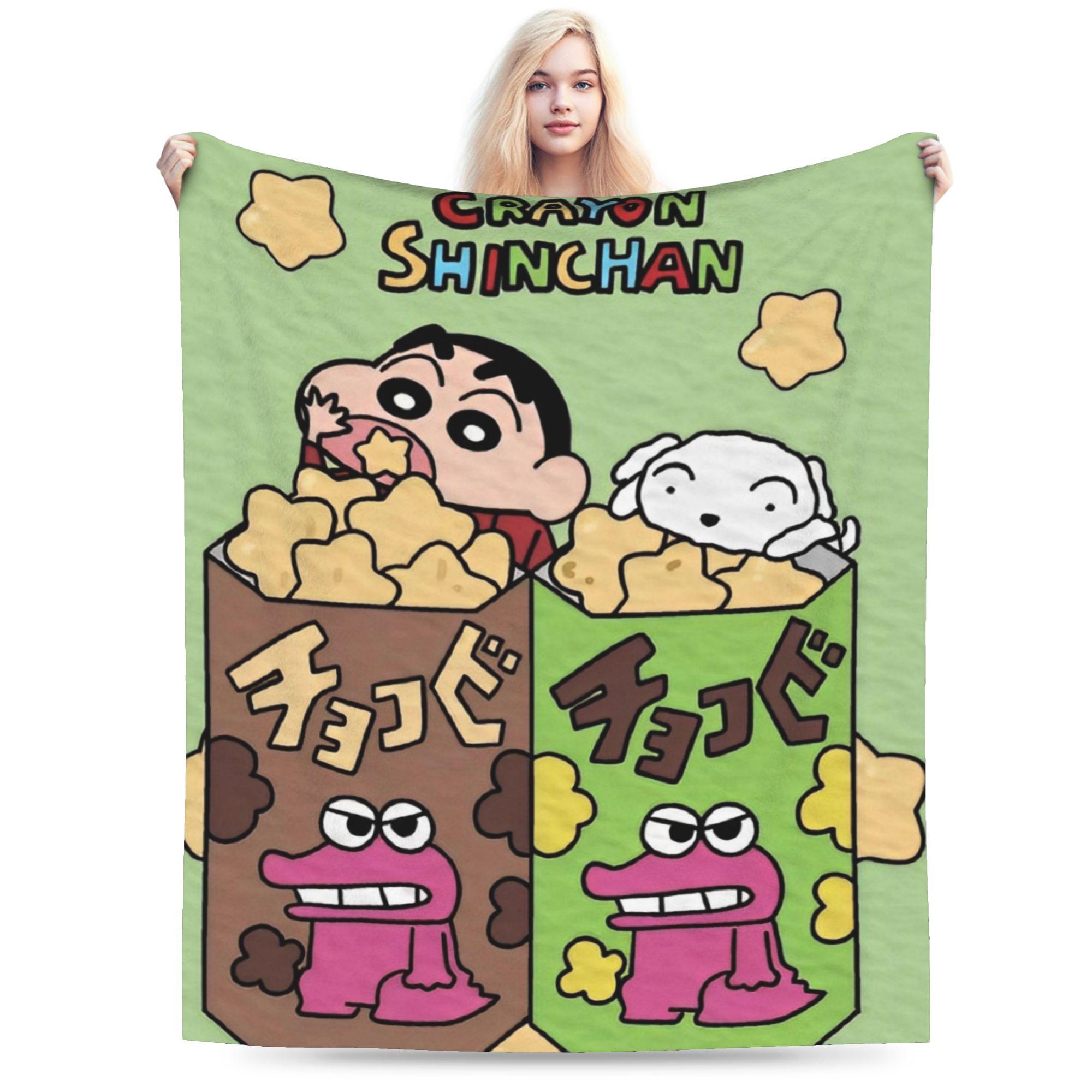 

Cartoon Crayon Shin chan Flannel Throw Blanket Blankets for Sofa Couch Ultra-Soft Bedding Throws 150x180cm