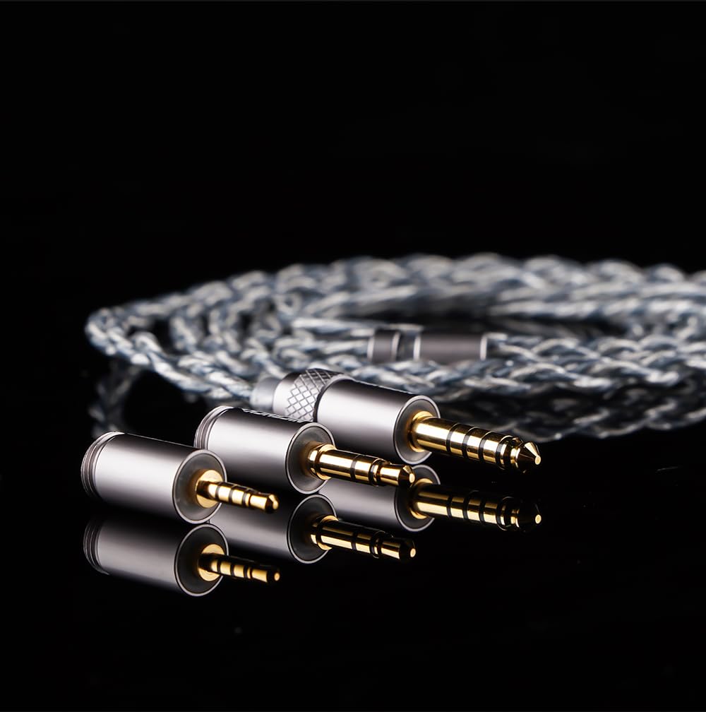NICEHCK BlueLuna Earphone OFC Interchangeable HiFi Himalaya Included Replacement Metal DIY Interchangeable Cable, Silver-Plated Oxygen-Free Copper,