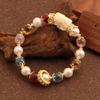 Fragrant Gray Glazed Porcelain Bracelet, Nine-tailed Fox Sugar Heart Agate Men's Bracelet, Original Gift of Jiugong Pearl.